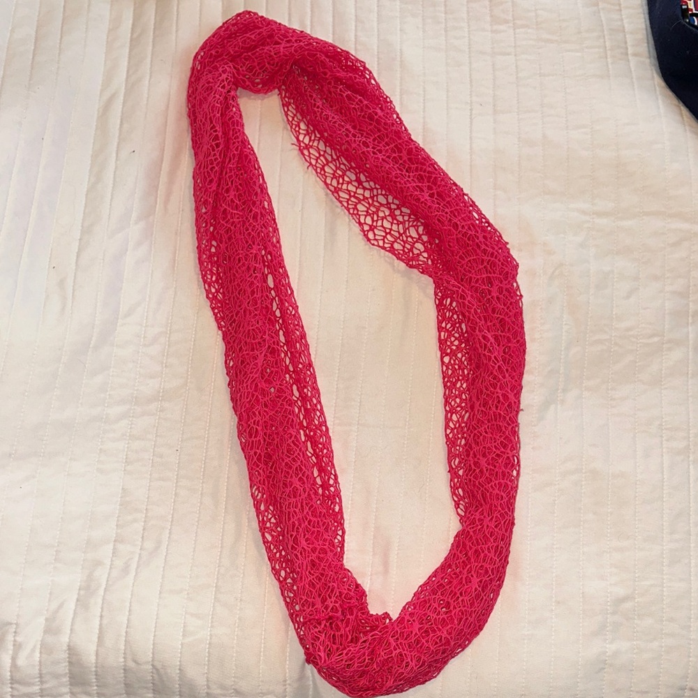 Hot Pink Mesh Scarf